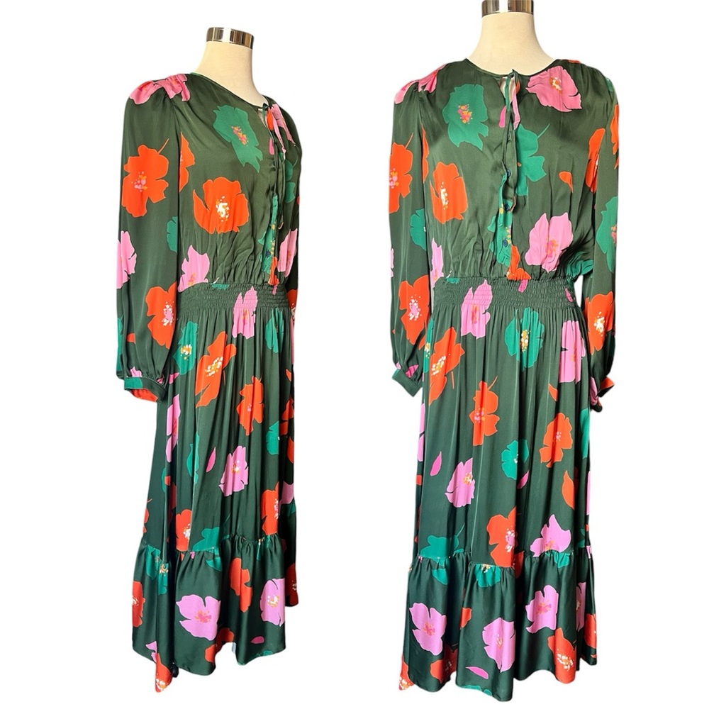 Tucker NYC Green Floral Midi Dress - Picture 2 of 10